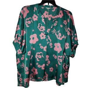 Jodifl Green and Pink Blouse Size Large